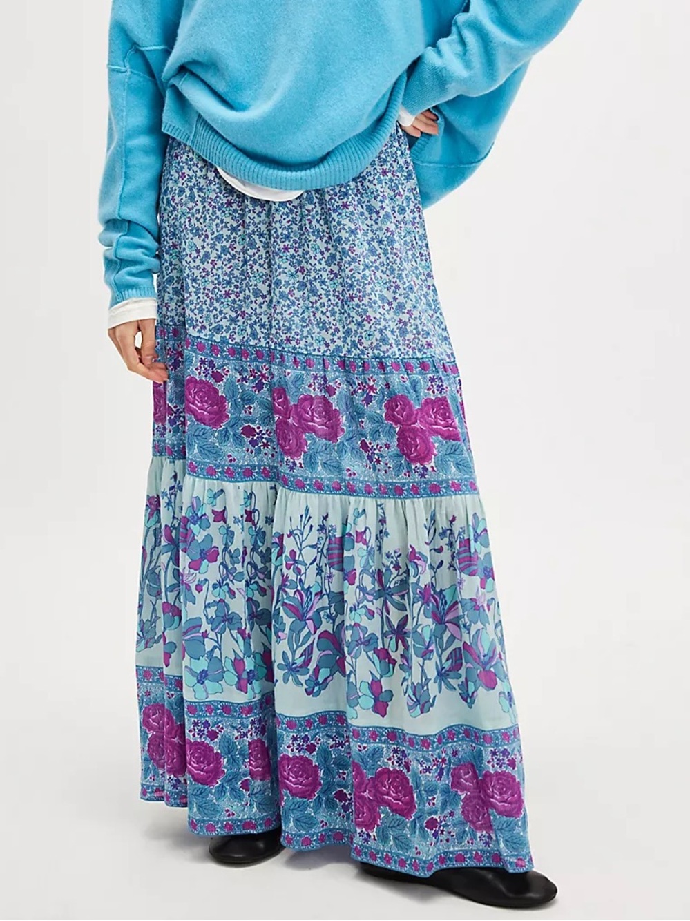NWOT Spell Love Jetty Maxi Skirt Blue Size Medium